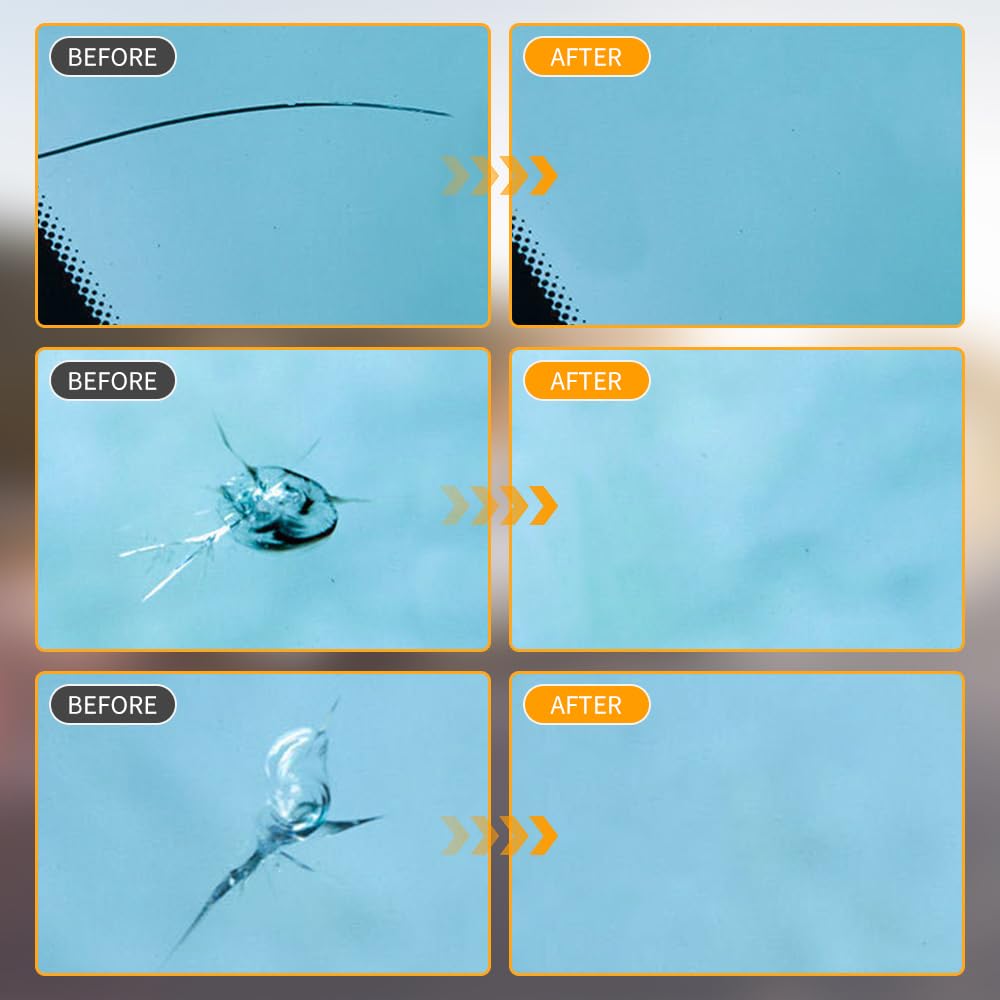 JUDUNA Upgrade Windshield Crack Repair Kit, Cracks Gone Glass Repair Kit Car Windshield Crack Repair Fluid, Car Glass Repair Glue Scratch Chip Cracks Repair Kit Automotive Windscreen Tool (1PC)