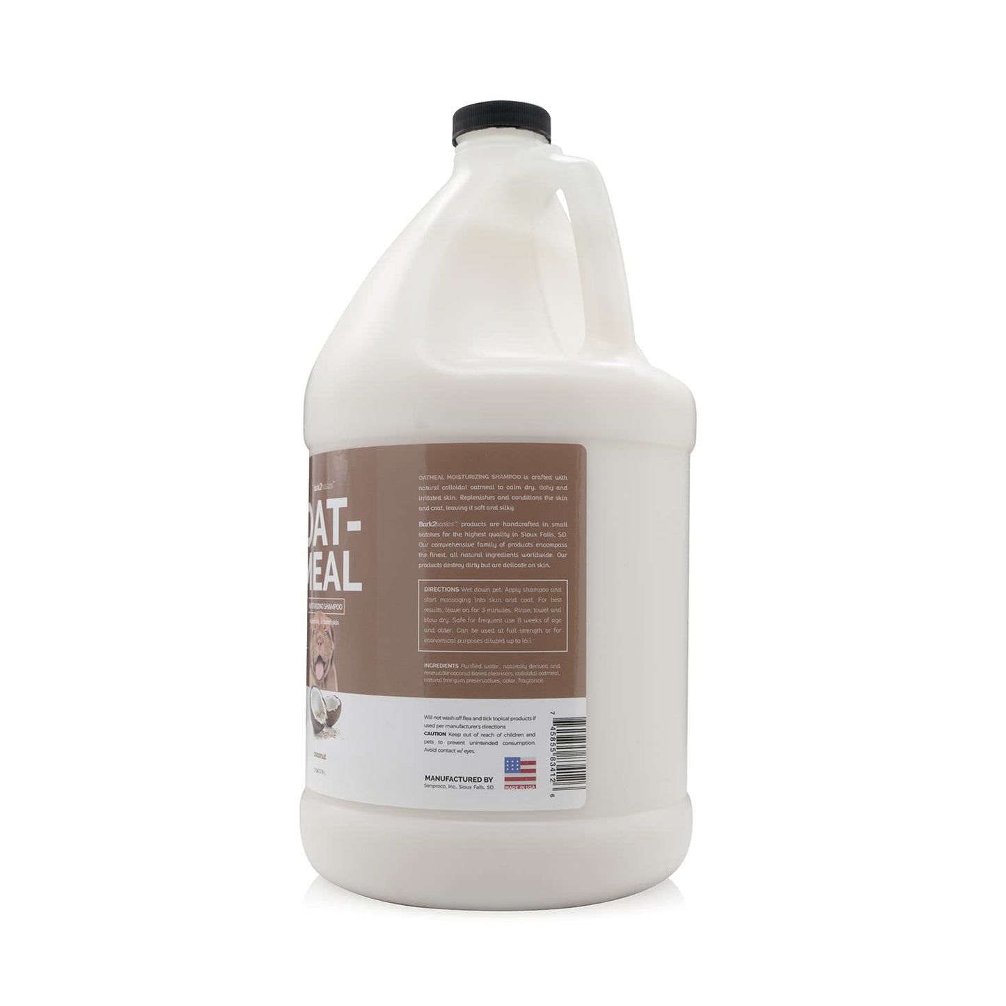 Bark2Basics Oatmeal Dog Shampoo, 1 Gallon - Natural Colloidal Oatmeal, Natural Ingredients, Calms Dry Itchy Irritated Skin, Moisturizes and Soothes the Skin and Coat, Professional Grade
