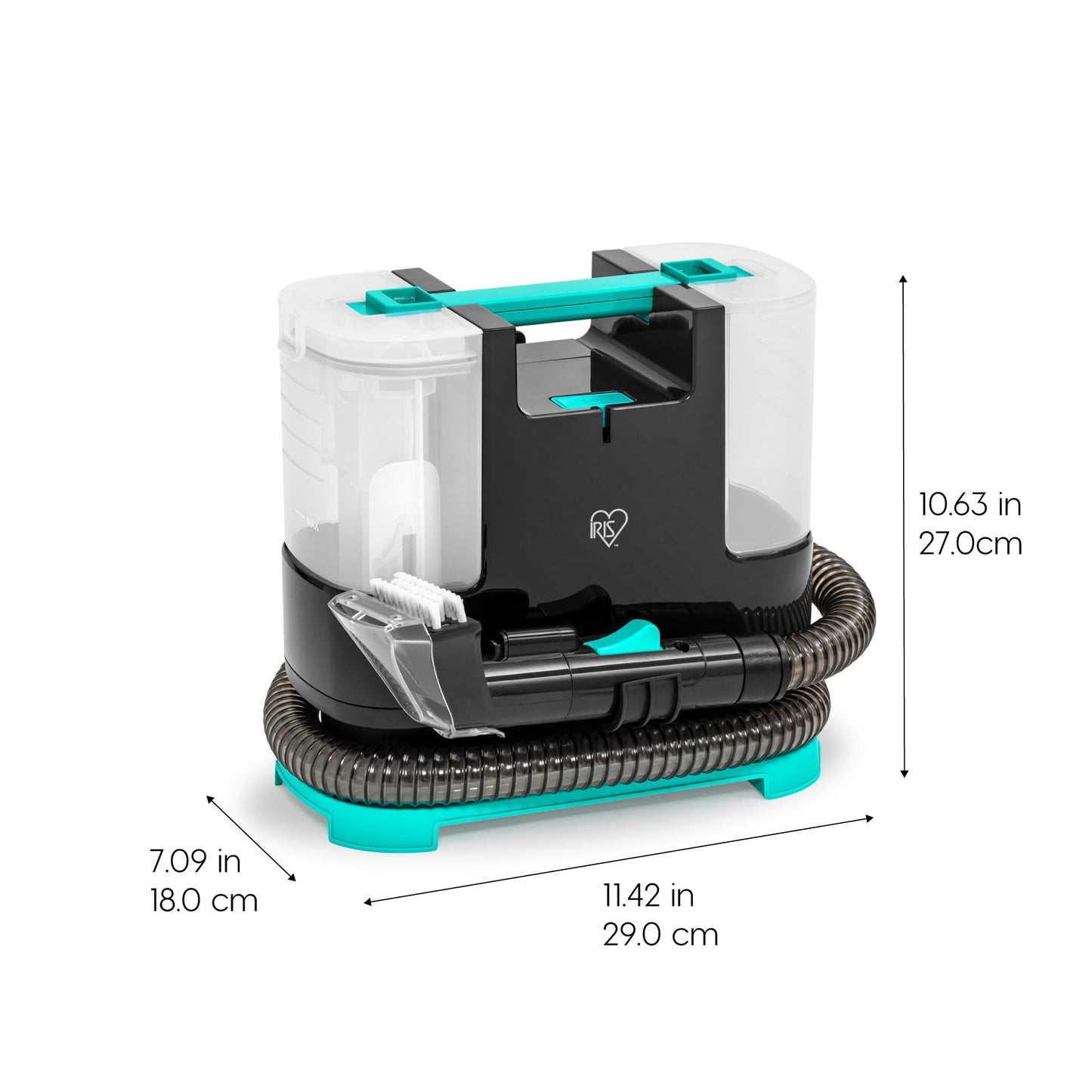 IRIS USA Carpet Spot Cleaner Machine 110V with Auto Spray for Low Pile Carpet, Couch, Sofa, Upholstery, Car Detailing, Shallow Berber Rug, Lightweight Portable Chemical-Free Stain Remover, 1000mL Tank