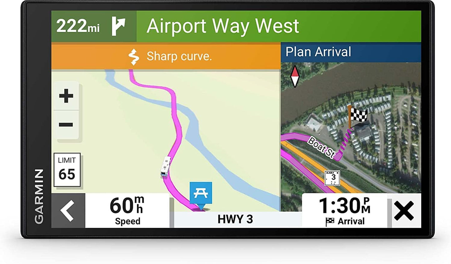 Garmin RV 795 RV Navigator GPS Portable Navigator for RVs with Touchscreen Display, Preloaded Maps with 8GB MicroSD Card, 6Ave Travel Bundle & Cleaning Kit