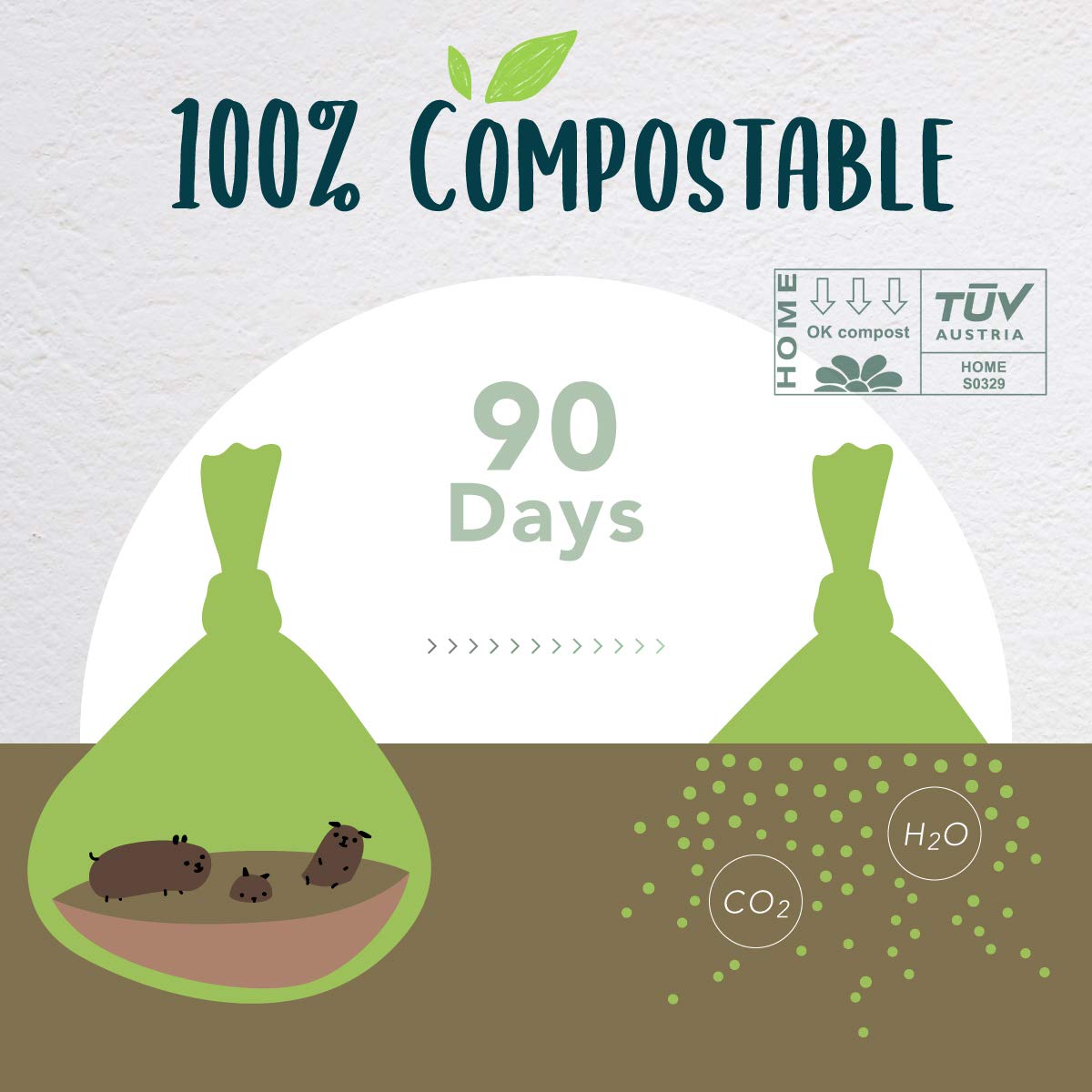 moonygreen Certified Compostable Dog Poop Bag Rolls, Landfill friendly Doggie Poop Bags, Vegetable-Based, ASTM D6400, Unscented, Extra Thick, Leak Proof, Size 9 x 13 Inches, Refills 240 Counts