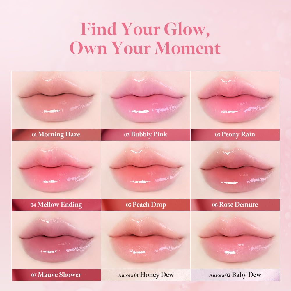 MILKTOUCH Dew Stain Sheer Lip Gloss (03 Peony Rain, 0.14 Fl Oz (Pack of 1))