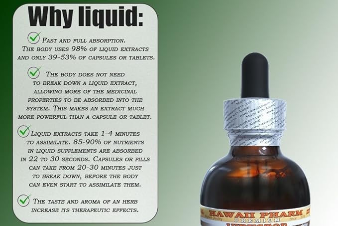 Hawthorn Alcohol-Free Liquid Extract, Hawthorn (Crataegus Laevigata) Dried Leaf and Flower Glycerite Hawaii Pharm Natural Herbal Supplement 2x32 oz Unfiltered