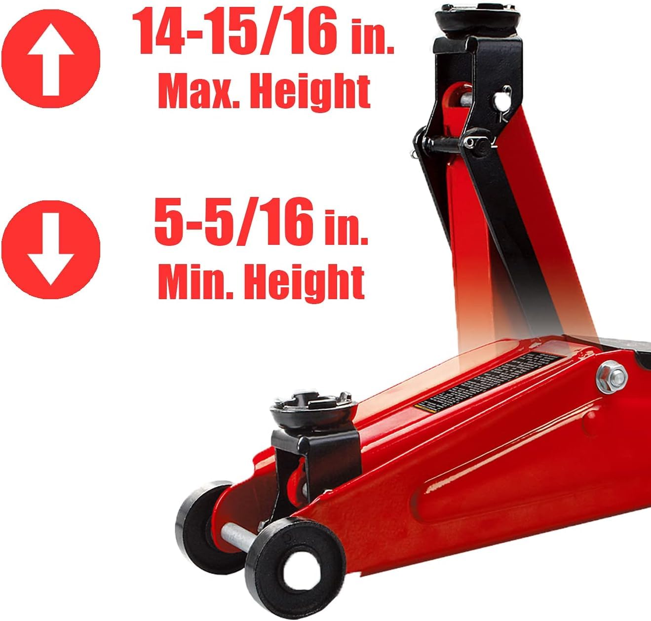 BIG RED TAM825013S Torin Hydraulic Trolley Floor Service/Floor Jack with Blow Mold Carrying Storage Case, 2.5 Ton (5,000 lb) Capacity, Red