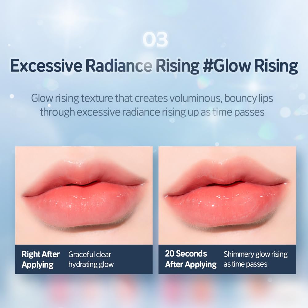 ETUDE Over Glowy Lip Stain Tint #16 Opal Wish | Non-Sticky Vegan Lip Tint | Moisturized & Long-lasting Lip Gloss | Daily Tint for Dry Lips, Korean Makeup