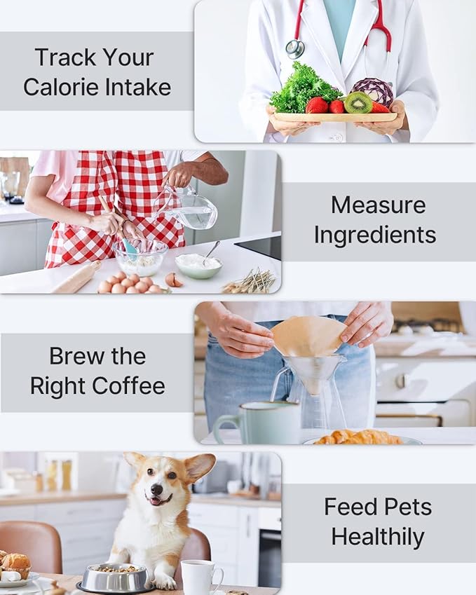 RENPHO Smart Food Kitchen Scale, Food Weight Scale with Nutritional Calculator, Digital Food Scale Grams and Ounces for Weight Loss, Calorie, Macro and Cooking, Stainless Steel