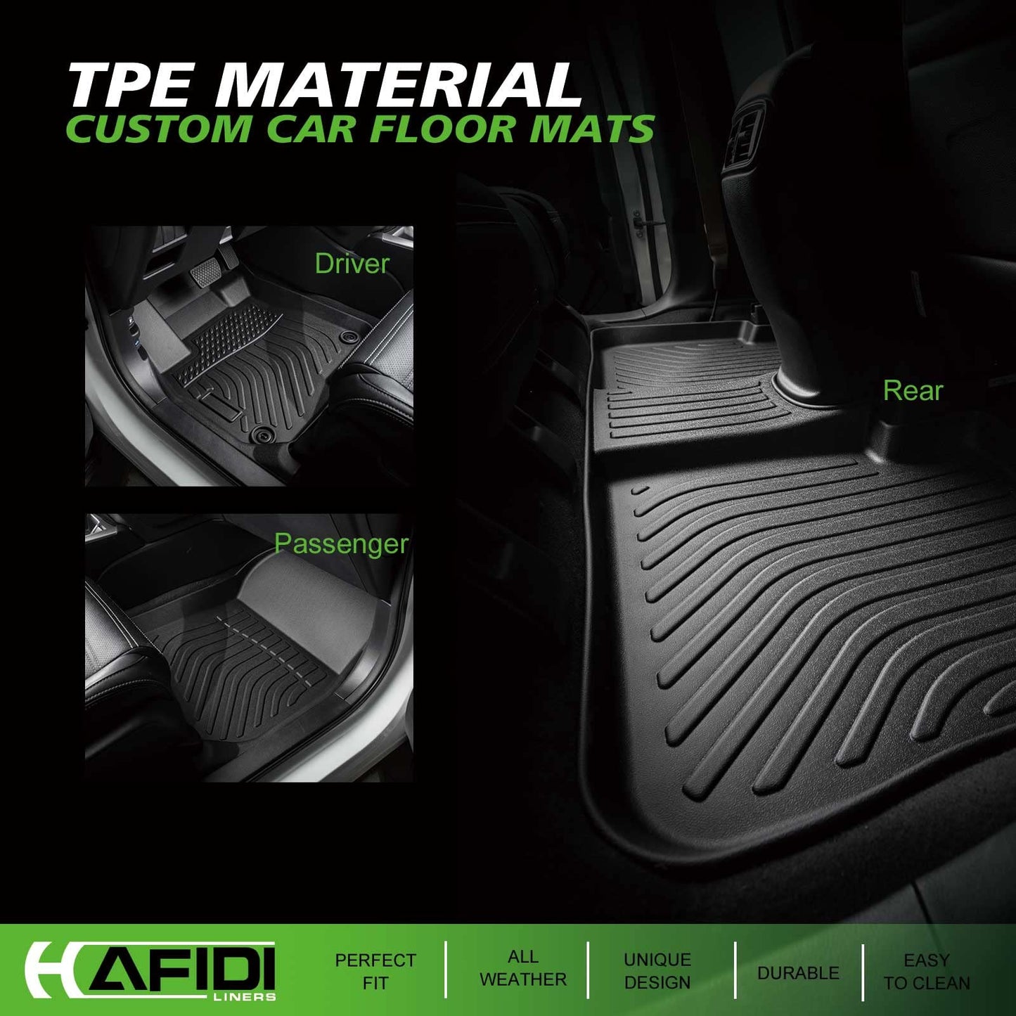 HAFIDI All Weather Car Floor Mats & Cargo Liner for Honda HR-V 2023 2024 2025 2026 /HR-V Hybrid 2023 2024 2025 2026 Custom Fit Full Set Accessories - Black