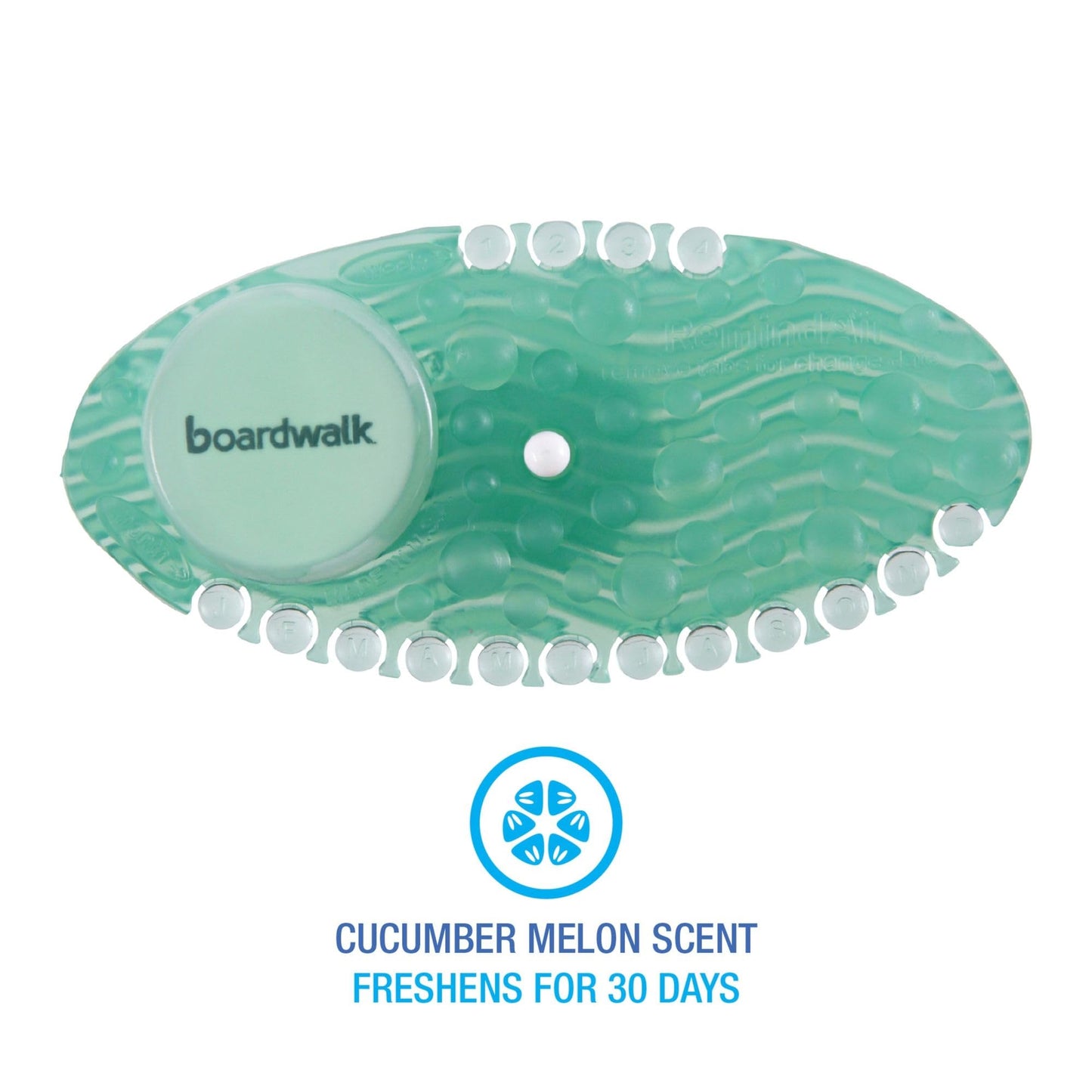 Boardwalk Curve Air Freshener, Cucumber Melon, Green, 10/box, 6 Boxes/carton