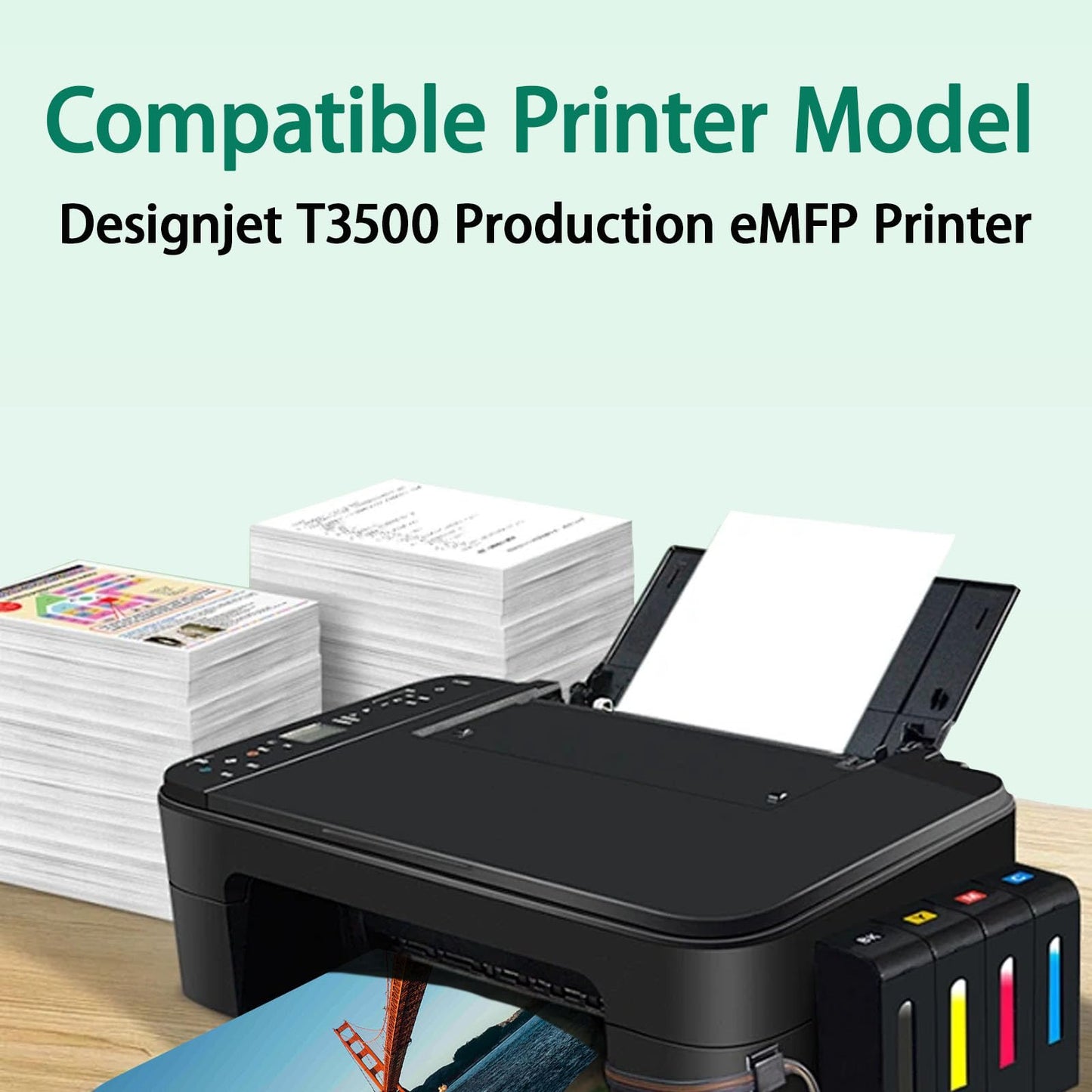 LPRINTCI 764 Ink Cartridges 6 Pack Compatible for HP 764 Ink Cartridges for DesignJet T3500 Printers (MBK,PBK,CY,MG,YL,300ML)