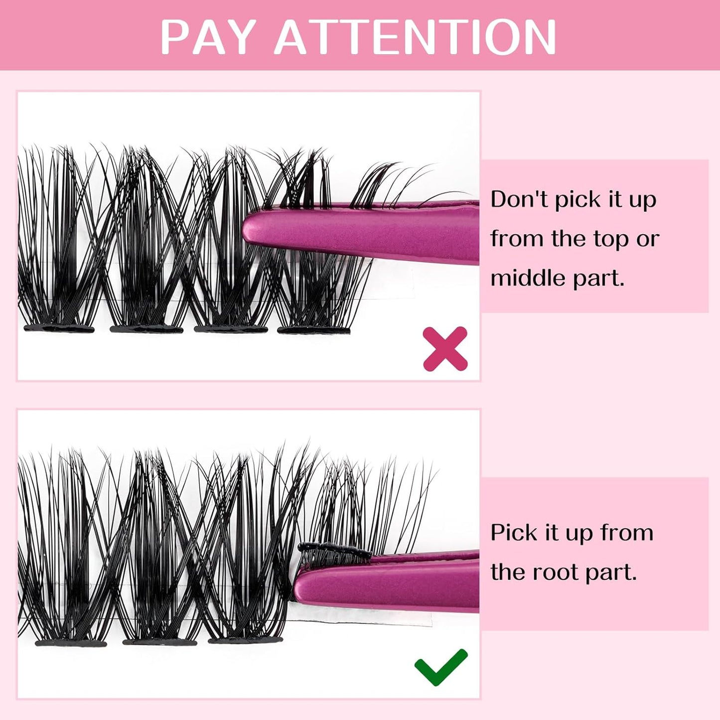 280 Pcs Individual Lashes 40D Mixed Lash Clusters 14 Rows Cluster Lashes that Look Like Eyelash Extensions DIY Lash Extension Self Application At Home (40D-D-14-20mix)
