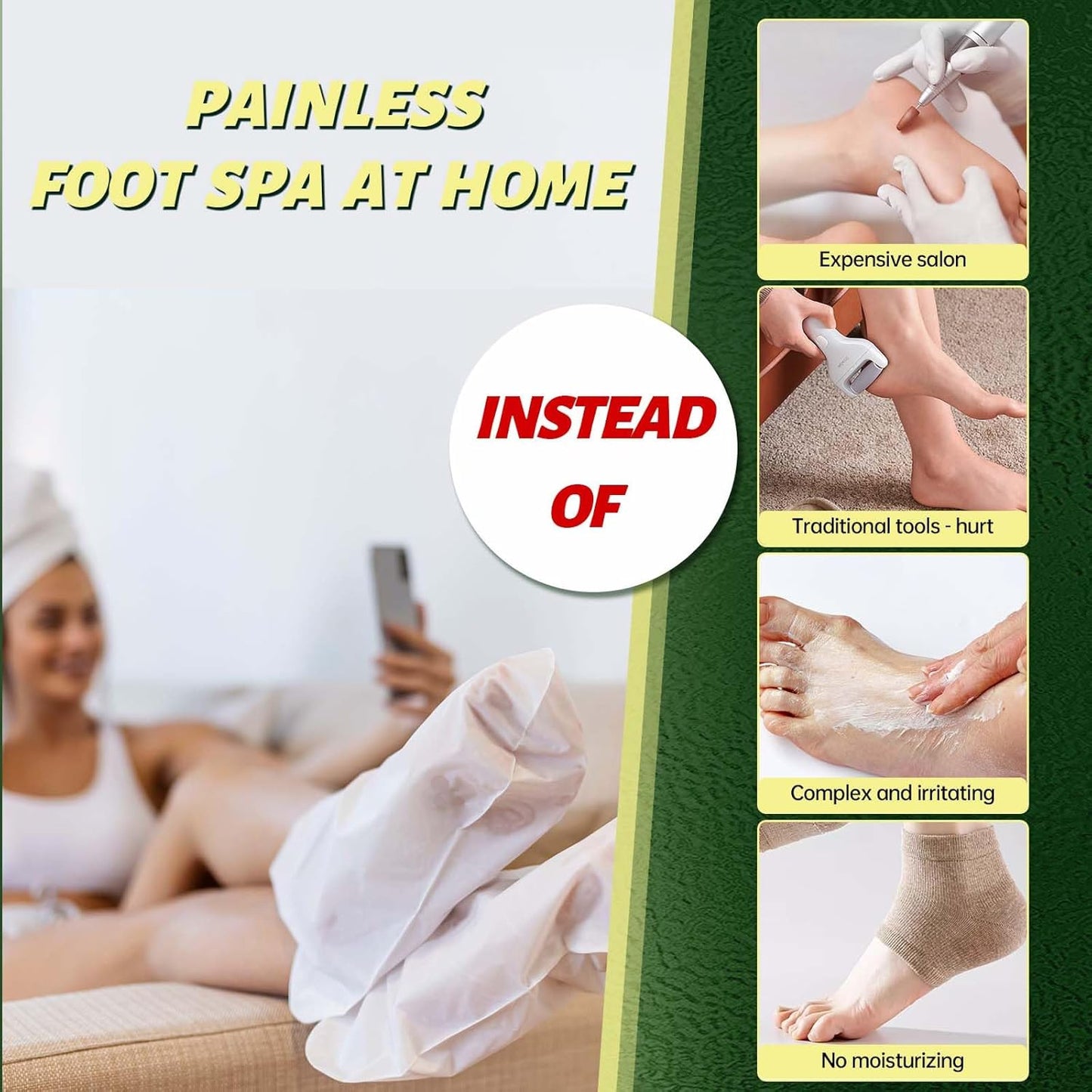 Foot Peeling Mask, Natural Exfoliating Foot Mask, Dead Skin Callus Remover Repair Heels, Hydrating Foot Care for Dry Cracked Feet(3 PacK)