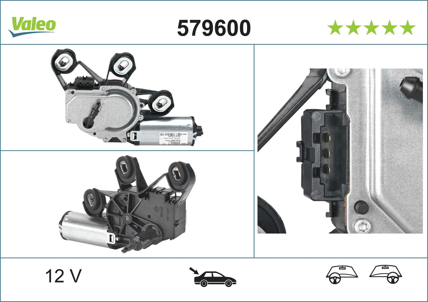 Valeo 579600 New Premium Wiper Motor Rear For Mercedes-Benz C240 2003-2005 and Mercedes-Benz C320 2002-2004
