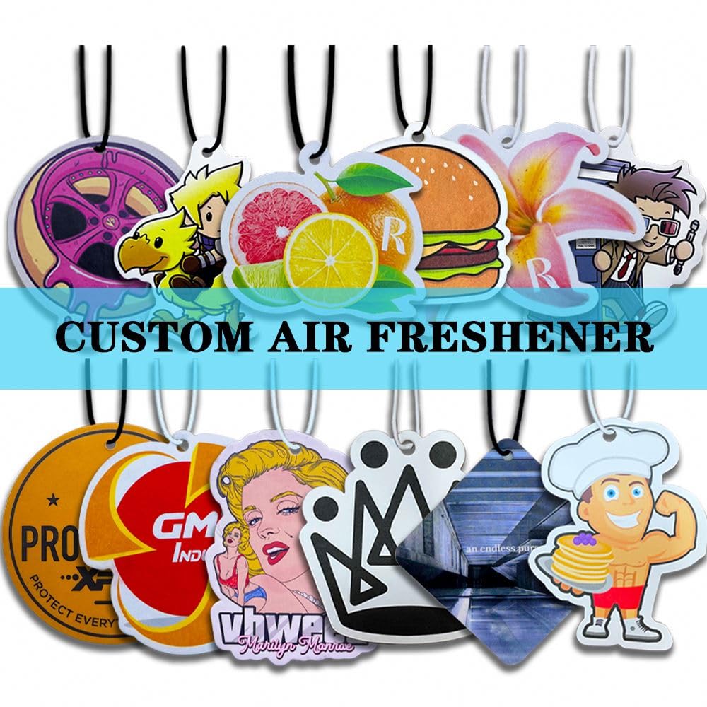 100PCS Bulk Custom Promotional Car Air Fresheners - Personalized Air Fresheners with Company Logo/Photo for Trade Shows & Brand Promotion