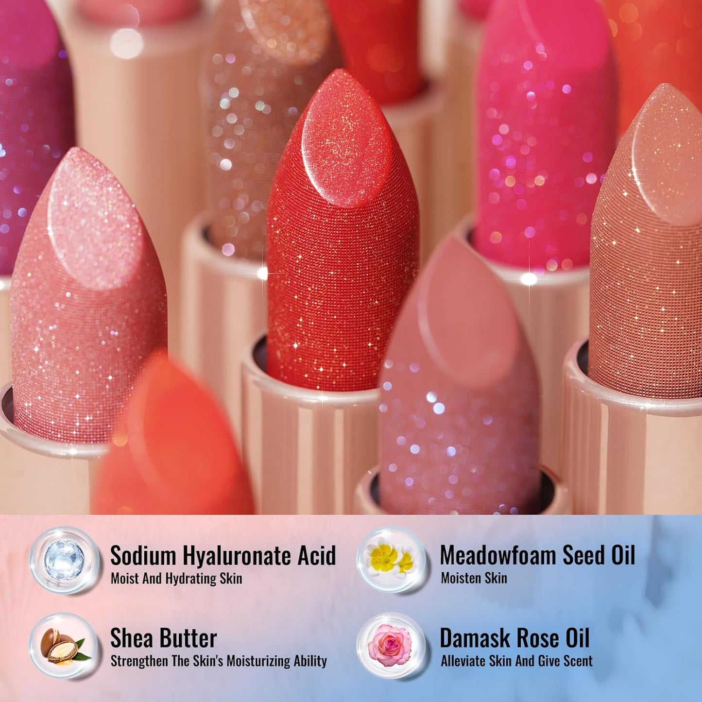 Oulac Shimmer Purple Lipstick for Women, Infinity High Shine Finish, Hydrating Lip Color Infused with Damask Rose Oil for All-Day Comfort, Gluten-Free Vegan Beauty, D05 Wildfire