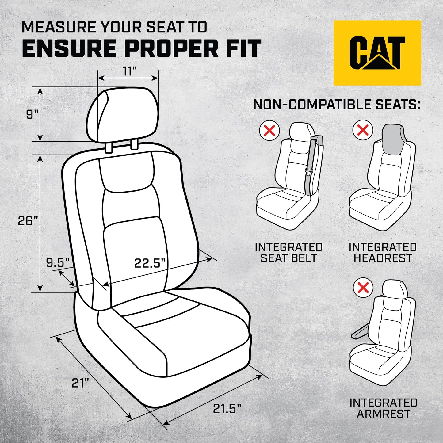 Cat® MeshFlex Automotive Seat Covers for Cars Trucks and SUVs (Set of 2) – Beige Car Seat Covers for Front Seats, Truck Seat Protectors with Comfortable Mesh Back, Auto Interior Covers