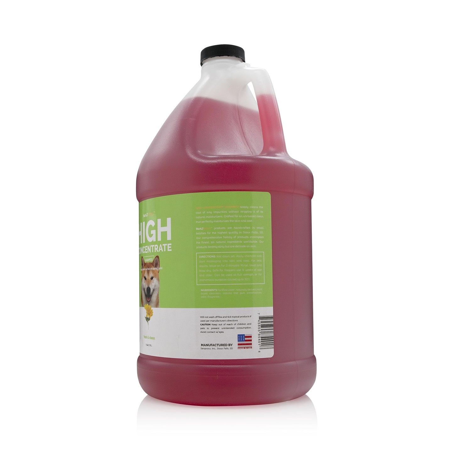 Bark2Basics High Concentrate Dog Shampoo, 1 Gallon - All Natural Ingredients, Deep Cleaning, 32:1 Concentration, Fresh Scent, Moisturizing, Super Concentrated