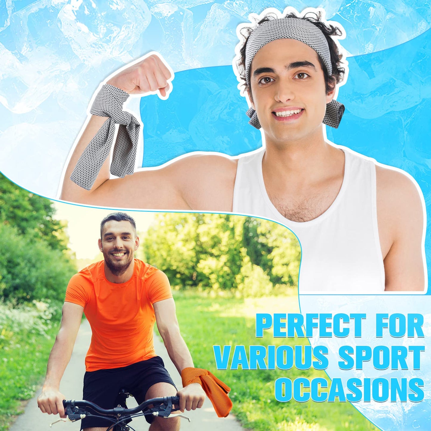 Maitys 800 Pcs Cooling Towel for Neck and Face, 32 x 12 Inch Microfiber Ice Towel for Hot Weather Chilly Breathable Sport Rags for Athletes Gym Yoga Running Camping Workout