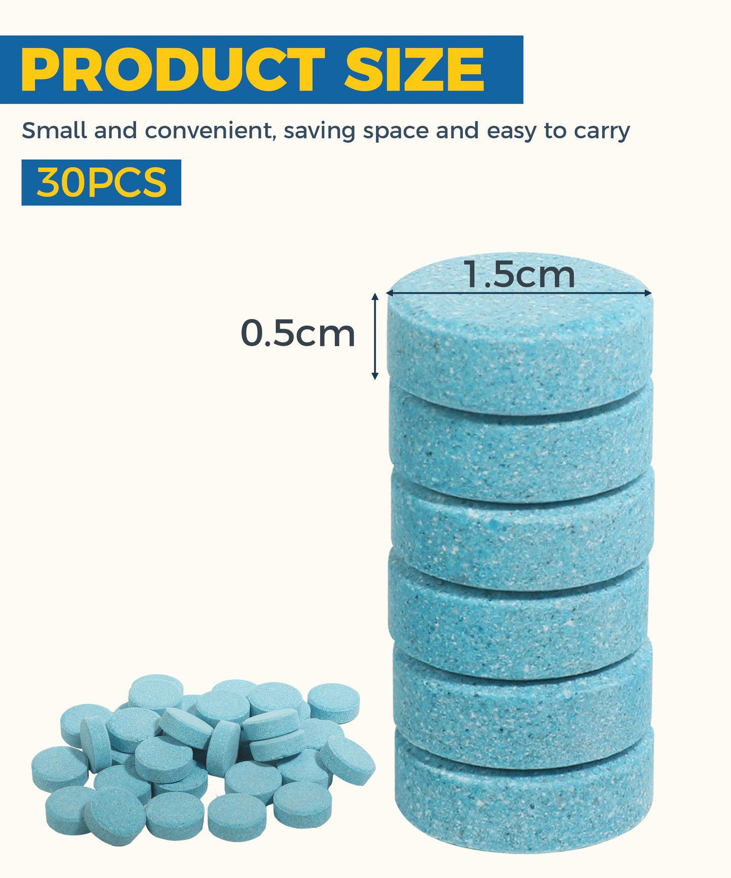 UBOG 30PCS Windshield Fluid,Windshield Washer Tablets,Car Accessories Washer Fluid Tablets,Car Windshield Washer Fluid,Concentration Wiper Fluid Tablets,Remove Glass Stains,Fit for Car Window Glass