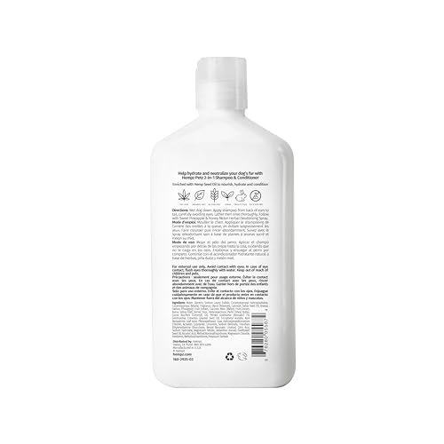 Hempz Petz, Dog Shampoo & Conditioner, Sweet Pineapple Honey Melon 2-in-1 Shampoo and Conditioner, Cleans, Conditions & Moisturizes, 17 fl. Oz