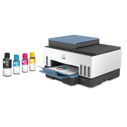 HP Smart Tank 7602 Wireless All-in-One Ink Tank Printer, Scanner, Copier with 2 years of ink included, Best-for-home office, Refillable, AI-enabled (28B98A)
