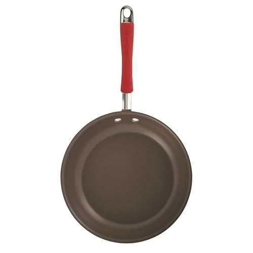 Rachael Ray - 87630 Rachael Ray Cucina Hard Anodized Nonstick Cookware Pots and Pans Set, 12 Piece, Gray with Red Handles