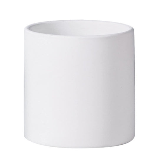 Matte White 8 Inch Ceramic Flower Pot with Non-Slip Base, Handmade Straight Cylinder Planter with Drainage Hole, Modern Minimalist Design for Indoor/Outdoor Plants, Succulents, Herbs, and Home Decor
