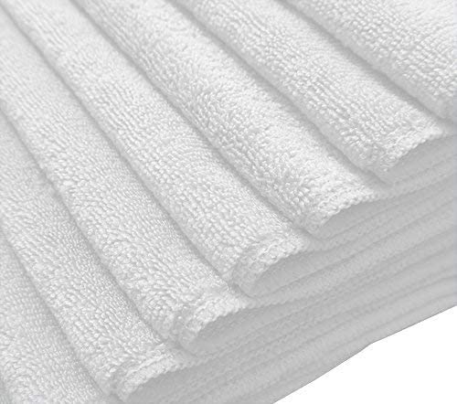 Direct Mop Sales, Inc. Professional 16x16 Inch Microfiber Cleaning Cloths - White Case of 204-300 GSM Terry Cloth - Ideal for Dusting and General Cleaning