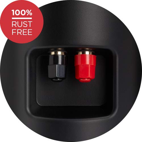 Polk Audio Atrium 4 Weatherproof Outdoor Speakers with Powerful Bass (Pair, Black), All-Weather Durability, Broad Sound Coverage, Speed-Lock Mounting System