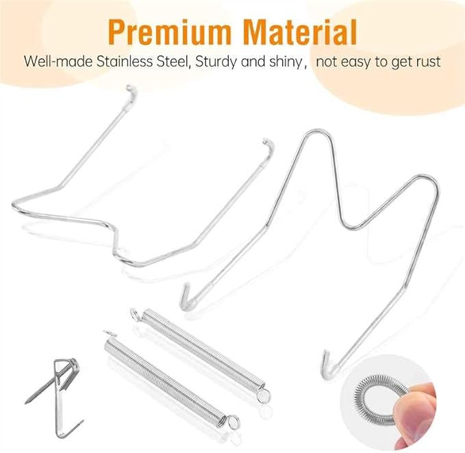 Bilillo 12 Pieces Invisible Wall Plate Hangers 10/12/14 Inches Wall Plate Hangers Stainless Steel Decorative with 12 Pieces Hook with Nails Suitable for 8-16 inch Decorative Antique and Arts(Silver)
