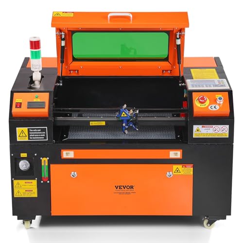 VEVOR 50W CO2 Laser Engraver, 12 x 20 in, 19.7 IPS Laser Cutter Machine with 2-Way Pass Air Assist, Compatible with LightBurn, CorelDRAW, AutoCAD, Windows, Mac OS, Linux, for Wood Acrylic Fabric More