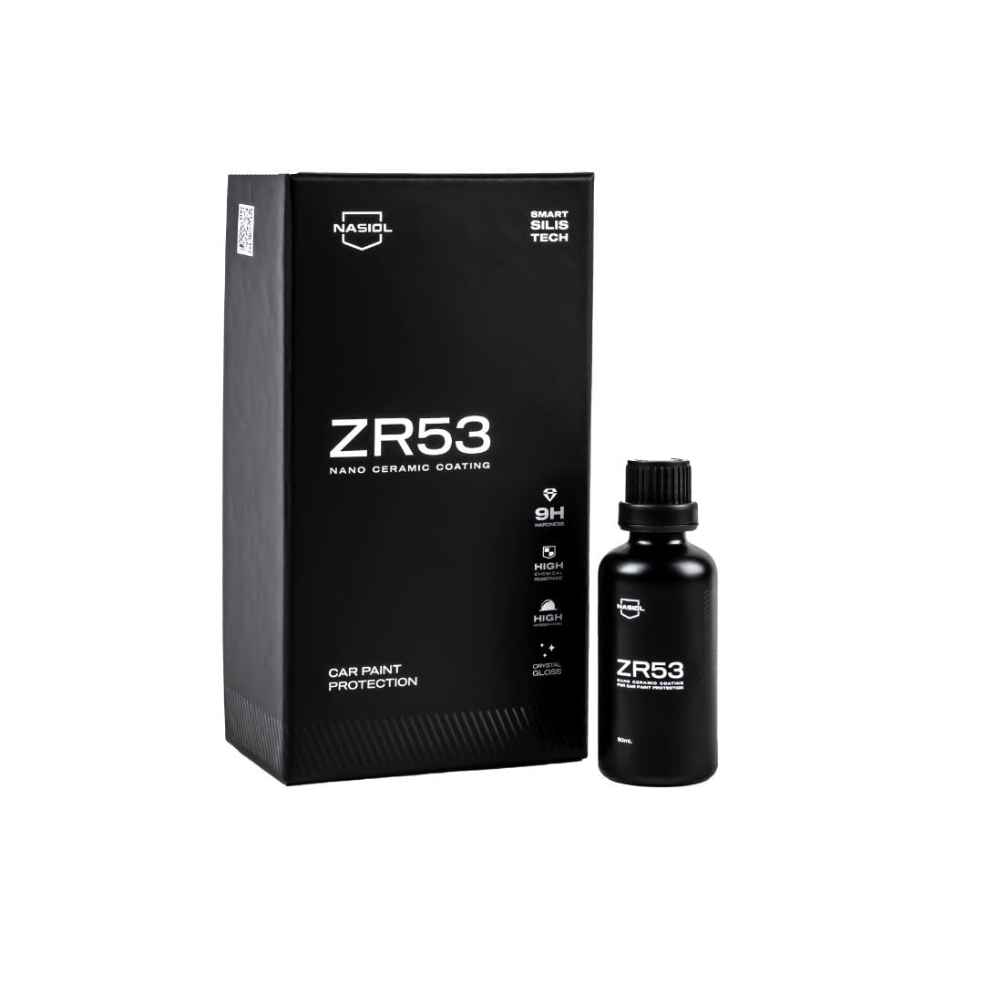 Nasiol ZR53 Nano Ceramic Coating Kit for Cars – 10H Ultimate Paint Protection, Soft Touch Finish, High Gloss, Superior Hydrophobicity, Up to 3 Years Durability