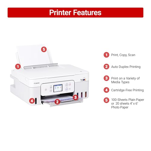 Canon Megatank G3290 All-in-One Wireless Supertank [Megatank] Printer | Print, Copy Scan | Mobile Printing |2.7" LCD Color Touchscreen | Auto Duplex