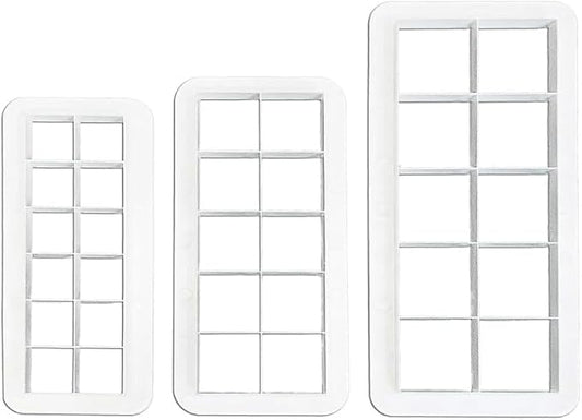 3Pcs White Square Cookie Cutter Set, Geometric Multicutter Cake Fondant Cutter, Square Biscuit Cutters, Easy to Store, Cookie Cutter Baking Tools Baking Tools and Accessories(3 Size)