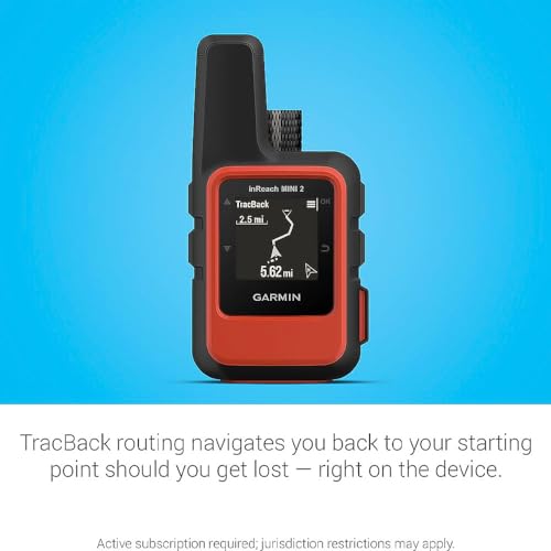 Garmin inReach Mini 2, Lightweight and Compact Satellite Communicator, Hiking Handheld, Orange - 010-02602-00