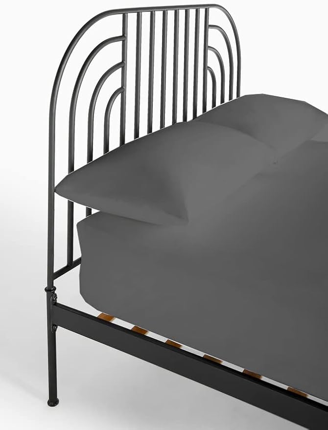 4 PC Cot Fitted Sheet 30x80, 100% Cotton Fitted Cot Sheet- Perfect for Narrow Twin/Rv Bunk/Camping Cot/Guest Bed Replacement, Sheets for Cot Bunk Bed-Fits Upto 4-8" Deep Mattress- Dark Grey Solid