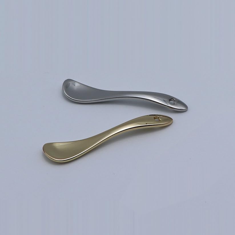 3 Pieces Zinc Alloy Makeup Spatula Eye Cream Spoon Beauty Scoop Mini Spoon Makeup Beauty Spoons Mini Cosmetic Skincare Spatula for Cream Lotions, Spoon Shaped, Golden, Silver