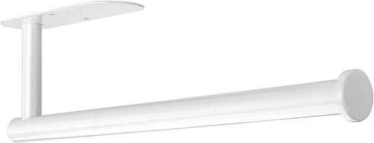 DEKAVA Under Cabinet Wall Mount Paper Towel Holder, Self-Adhesive Bar, Stainless Steel 13 inch (White, 1)