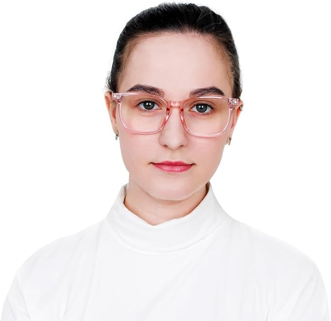 YEIN Bifocal Reading Glasses with Blue Light Blocking Lenses, Bifocal Reader for Women, Vintage Square frame with Spring Hinge (+0.75/+3.50 magnification)