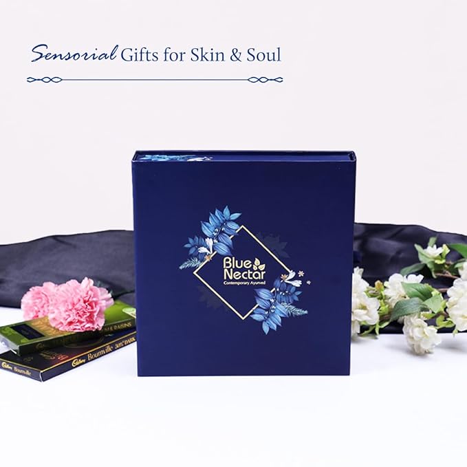 Premium Ayurvedic Beauty Gift Set for Women & Men | Blue Nectar Face Serum, Scrub, Face Wash, Cream & Lotion with Herbal Ingredients | Ideal Christmas Holidays Gift for Mom, Dad,Girlfriend & Coworkers