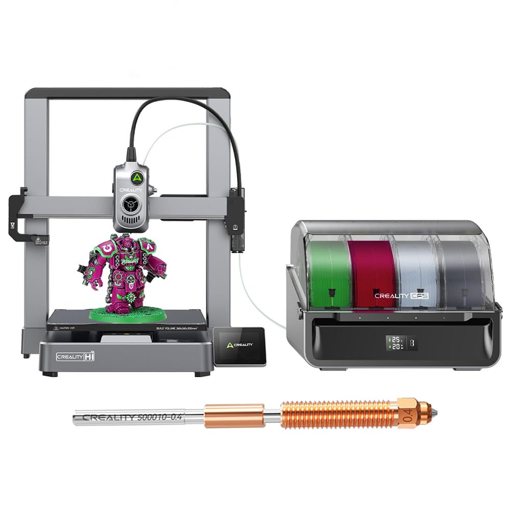 Creality Hi Combo (A) 3D Printer, Multi Color 3D Printing with CFS, 500mm/s Print Speed 95% Pre-Assemble, XY Step-Servo Motor and Auto Leveling Build Volume ‌10.24×10.24×11.81 inch