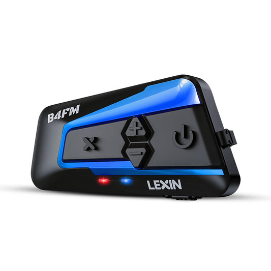 LEXIN B4FM Motorcycle Bluetooth Headset, 10 Riders Helmet Bluetooth Intercom, Universal IP67 Communication Systems with Music Sharing, Noise Cancellation, FM Radio, Fit for Snowmobile, 1 Pack