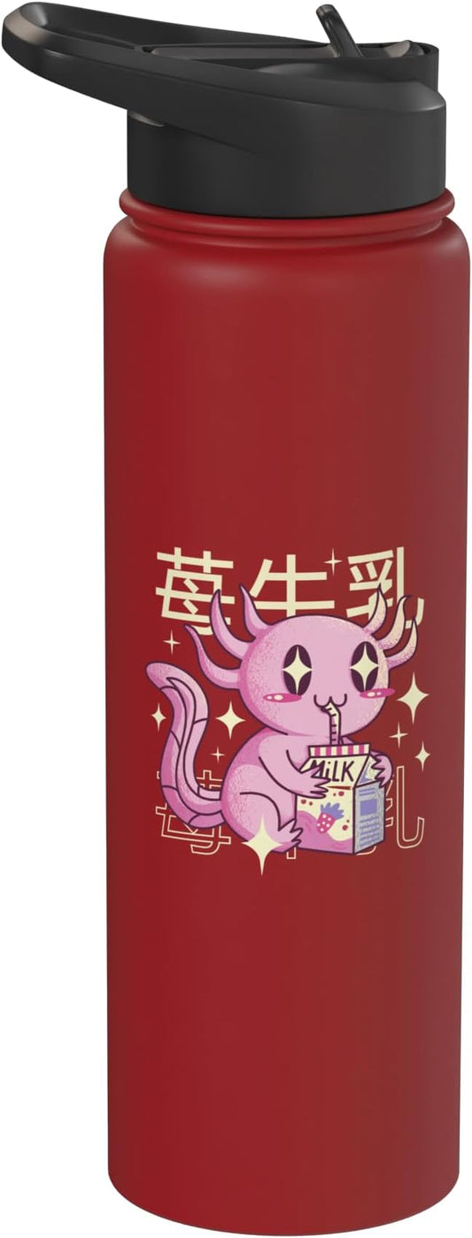 Cute Sea Creature Drinking Milk Japanese Art Kawaii Stainless Steel Insulated Water Bottle