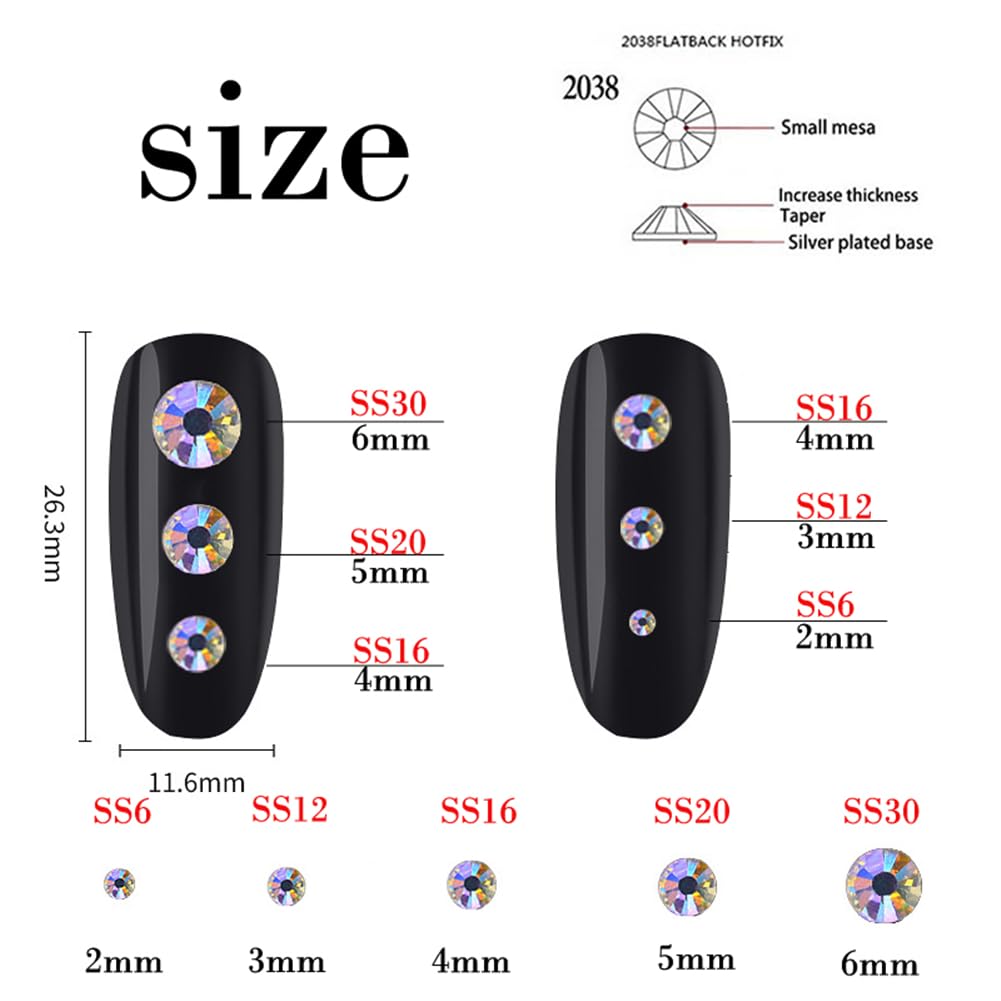 1000 Pieces SS20 5mm Flatback Rhinestones Clear Glass Round Gems Crystals for Nail Art DIY Crafts Clothes Shoes Bags （Green）