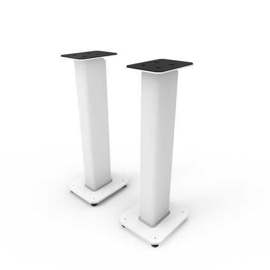 Kanto SX30 Universal Fillable Speaker Floor Stands for Bookshelf Speakers | 30" Tall | Adjustable Isolation Feet | Dedicated Cable Channel | Fill Bags & Level Incl. | Pair | White