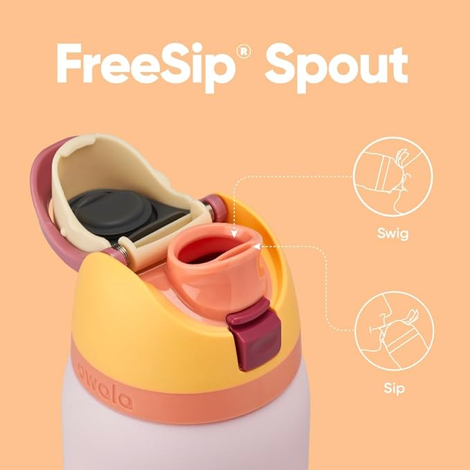 Owala FreeSip Insulated Stainless Steel Water Bottle with Straw for Sports and Travel, BPA-Free, 32 Ounce, Candy Store