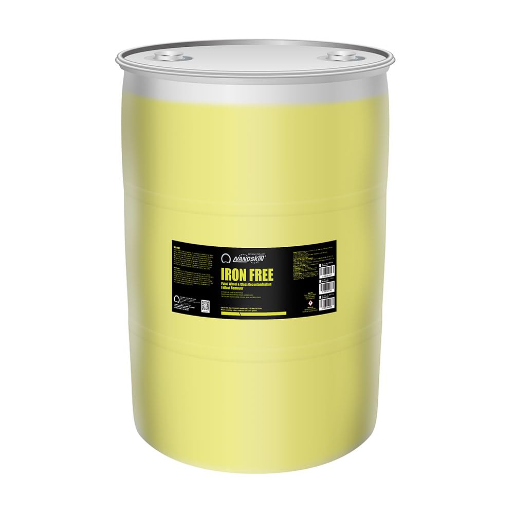 Nanoskin IRON FREE Paint, Wheel and Glass Decontamination Fall Out Remover 55 Gallons - Removes Iron Particles in Car Paint, Motorcycle, RV & Boat | Use before Clay, Wax or Car Wash for Car Detailing