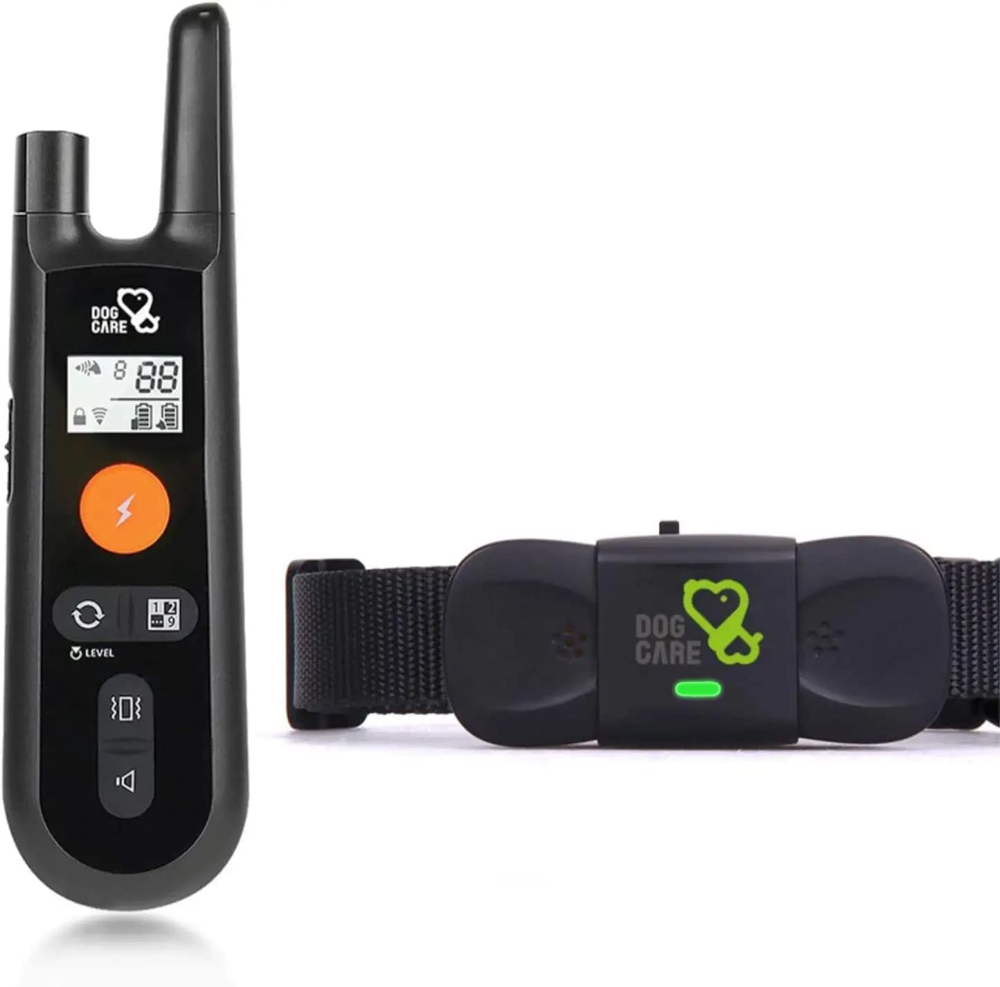 DOG CARE Dog Training Collar with Remote - Dog Shock Collar for All Dogs with 1800FT Remote, Rechargeable Dog Bark Collar with Beep/Vibration/Shock Modes, Security Lock, Rainproof