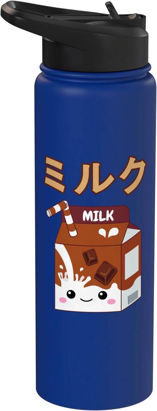 Cute Kawaii Chocolate Milk Japanese Anime Otaku Milkshake Stainless Steel Insulated Water Bottle