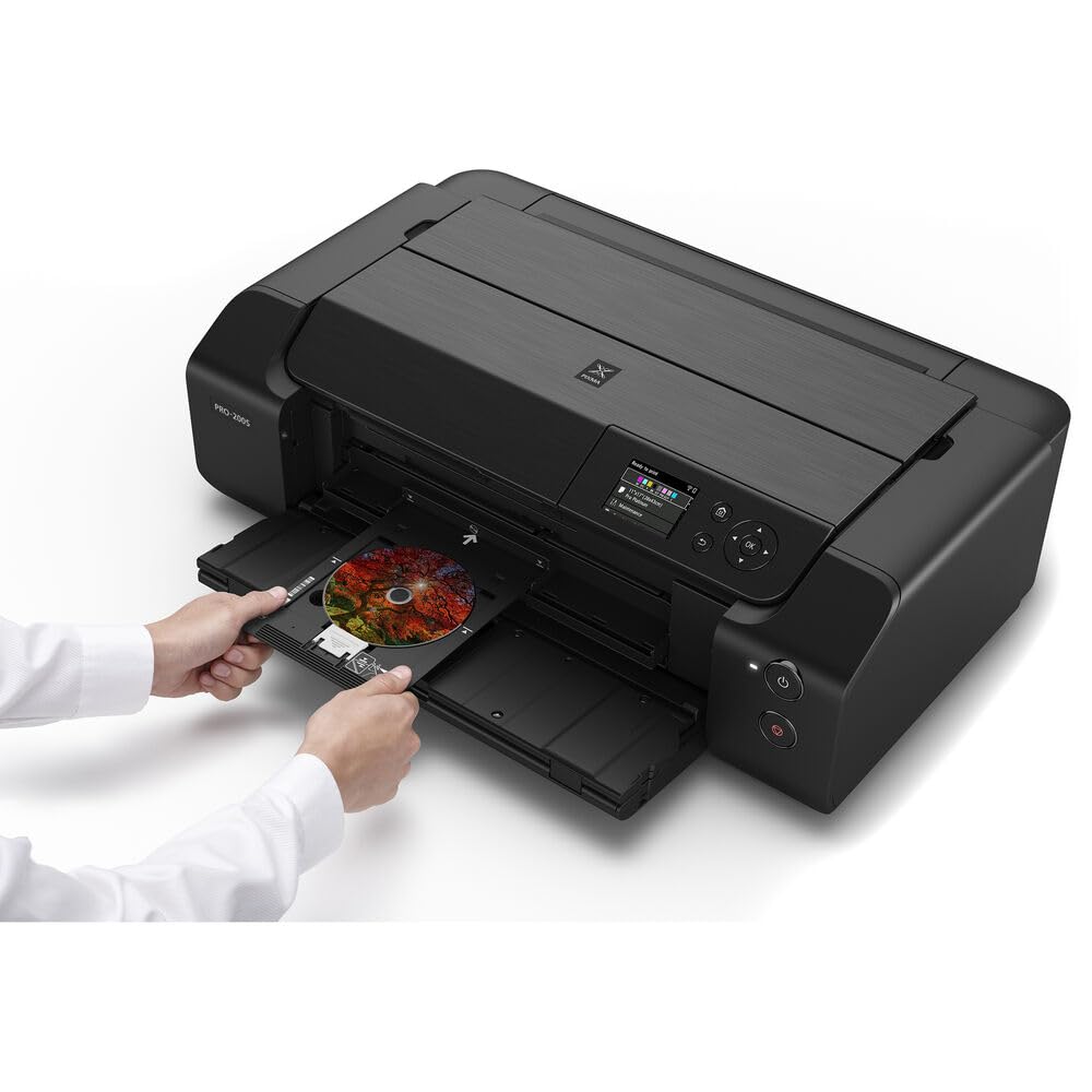 Canon PIXMA PRO-200S Wireless Photo Printer | 13-Inch Borderless Printing | 8-Color Dye Ink for Photographers & Designers (6875C002) + Cleaning Kit + Printer Cable + Ethernet Cable