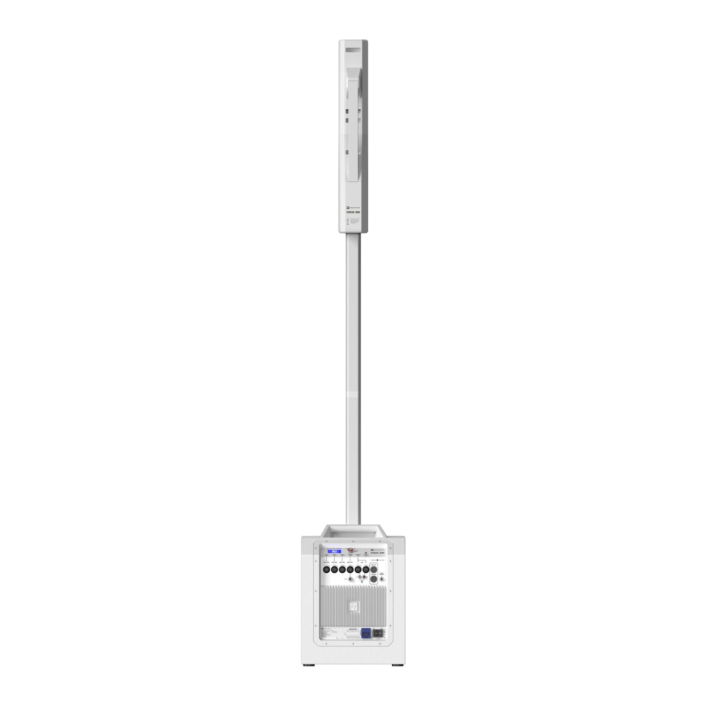 Electro-Voice Evolve 30M Portable Column Loudspeaker System with Ergonomic Aluminum Handle, 10-Inch Subwoofer, and Class-D Amplifier (White)